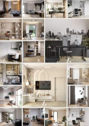 Projekt gabinetu domowego online — pomieszczenie do 16 m²