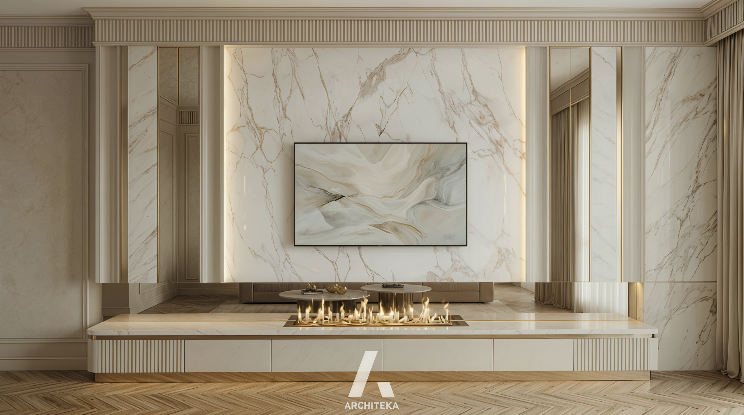 Projekt wnętrza Modern Calm Premium – wizualizacja 1 – Ewa Arlen
